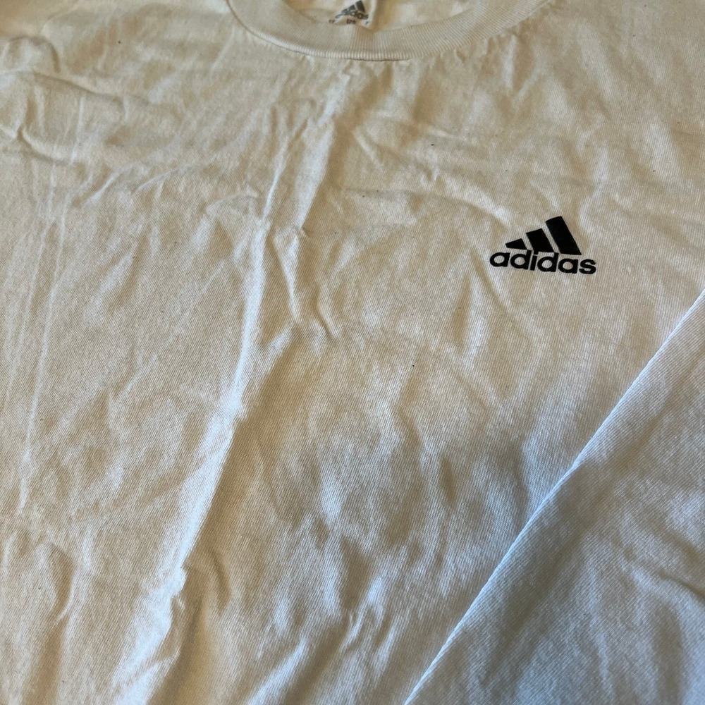 Adidas White Long Sleeve T-Shirt Size Large Mens (2634)